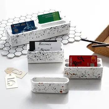 1 бр., креативната кутия за съхранение на визитни картички в скандинавски стил, терраццо, кутия за показване на визитки, персонални и офис принадлежности за съхранение