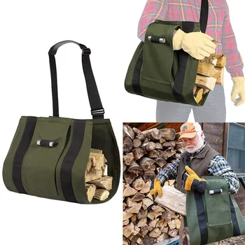 1 бр. торба за съхранение на дърва за огрев за нощуване на открито, чанта за носене, чанта за обработка на дървесина