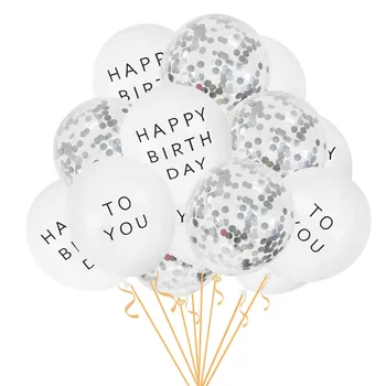 1 комплект, писмо честит рожден ден, латексный балон с конфети, украса за парти в чест на рождения ден на възрастни, деца, сватби, детски душ, гелиевый балон