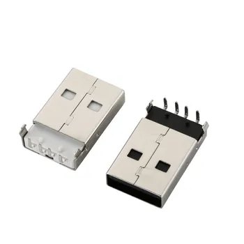 10 бр. конектор USB 2.0 тип A штекерный USB конектор AM 4pin Sink 1.2 Запояване DIP-кабел