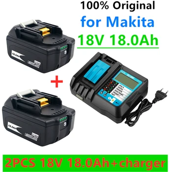 100% BL1860 Акумулаторна Батерия 18 V 18000mAh Литиево-йонна батерия за Батерии 18v BL1840 BL1850 BL1830 BL1860B LXT 400 + Зарядно устройство