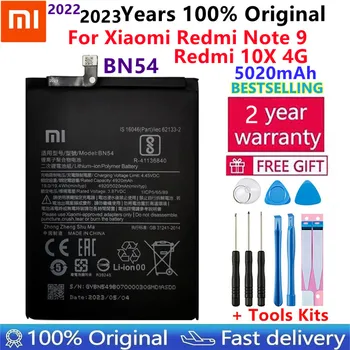 100% Оригинален XIAOMI BN54 Сменяеми батерии за Xiaomi Redmi Note 9 Redmi 10X 4G автентични батерии за телефони 5020 ма + безплатни инструменти