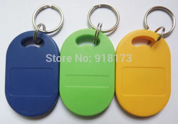 100шт RFID ключодържатели 13,56 Mhz безконтактен ABS ключ ic тагове Белег Пръстен nfc 1k китай Fudan S50 1K чип син жълт зелен