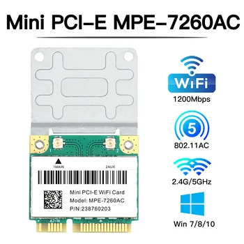 1200 Mbit/s Intel 7260 7260HMW Половината МиниРСІ-E WiFi Карта За Bluetooth 4.2 Двухдиапазонная 2,4 G/5 Ghz 802.11 AC Wlan Безжична Мрежова карта
