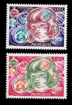 2 бр./компл. Нова пощенска марка Монако 1976 година, коледни изваяни марка за момичета MNH