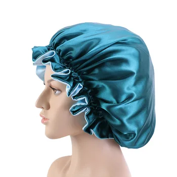 2021 Сатен, капор, спален капачка, в два цвята, завързана нощна качулка, много голяма кръгла шапчица за грижа за косата