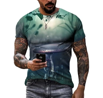 2023, Мъжки тениски с 3D-принтом с висока разделителна способност, ежедневни ризи в стил хип-хоп, персонални удобна тениска с кръгло деколте