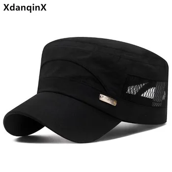 2023 Нови летни плоски шапки за мъже Военни шапки дишаща мрежа шапка тъмно синя шапка шапка за голф, мъжка шапка за къмпинг и риболов възстановяване на предишното положение шапка