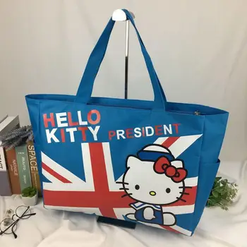 2023 Холщовая чанта HelloKitty Kawaii Котка Мики Маус Южна Корея Лятна чанта с голям капацитет за сладко момиче Чанта за съхранение пазаруване