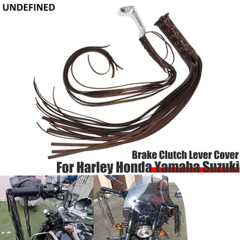 22/25 мм Мотоциклетни Ръчни Дръжки Кожени Ресни Капак на Спирачния Лост За Harley Indian Chief Classic Cruiser Chopper Cafe Racer По Поръчка