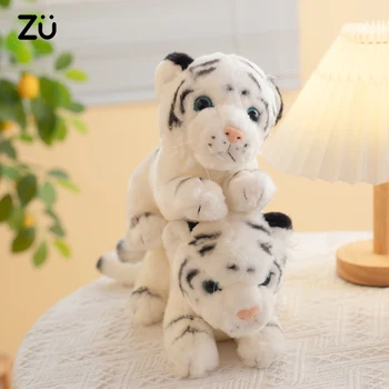 23 см, 1 бр., сладка плюшена играчка тигренок, белият сибирски тигър, плюшен играчка, мек интериор на стаята, подарък за момиче, момче, плюшен кукла