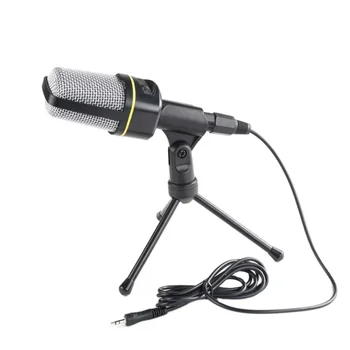 3,5 мм настолен микрофон кондензаторен микрофон със стойка за статив Запис на живо пеене, излъчване, подкаст SF-920