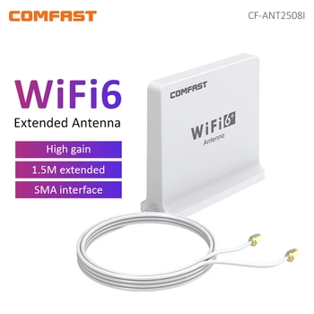 360 ° Двухдиапазонная Антена с висок коефициент на усилване на 4dBi, удължителен кабел 1,5 М, Конектор SMA за рутер 802.11 AX Wifi 6 и мрежова карта