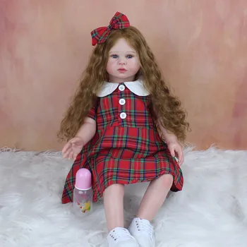 3D Съд за боя Виена 70 см Мека силиконова кукла-реборн, играчка за момичета, тканевое тялото, реалистични дълга коса, принцеса за деца, арт Bebe