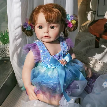 48 см, силиконови кукли за новородени момичета на принцеси Сю-Сю с вкоренените коса, ръчно рисувани, водоустойчиви играчки Bebe