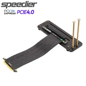 5-100 см Високоскоростни Графични карти PCI Express 4.0 16x-8x Гъвкав Кабел Странично Card удължителен кабел на Порт Адаптер + База / Комплект За графичен процесор