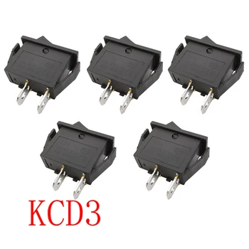 5 бр. KCD3 Кулисный превключвател 16A/250 В 20A/125 vac 2-Пинов Превключвател на захранване 2-Позиционен Черен За включване-изключване на електрически Съоръжения, Ключове за осветление