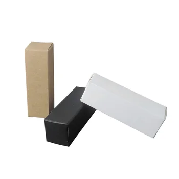 50 бр./лот, 3,1x3,1x8,3 см, черна кутия от тънък картон, кафява опаковъчна хартия от крафт-хартия, кутии за етерични масла, тубичка с малко спрей