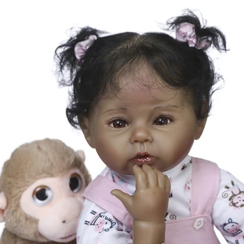 50 см, размер на новороденото, ръчна изработка, мека на допир, приятната кукла Bebe, возрожденный дете от тъмно-черна кожа, афроамериканский дете