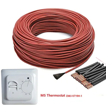 50m12K 33ohm/m нагревательная макара нагревателен кабел от въглеродни влакна външен нагревателен кабел с Wi-Fi термостат за топла разпродажба