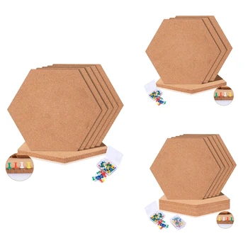 6 бр. плочки Дебела самозалепващи corkboard дъска за стенни табла, штифтовая дъска, corkboard плочки за офиса, дома, 60 щифтове