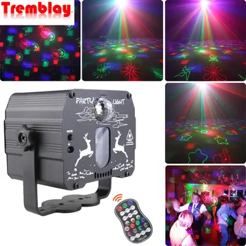 60 Модела Батерия DJ Диско Светлини Вечерни R & G Лазерен Проектор RGB LED Магически Топка Бар Танцова Зала С Ефект Лампа USB F2N6