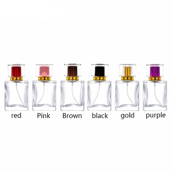 6ШТ 50 мл 100 мл Акрилна флакон за парфюм с цветни покритие от прозрачно стъкло, опаковани в спрей за духове, за многократна употреба, козметични контейнери