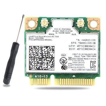 7260AC Безжична Мрежова карта 7260HMW 1200 М 5 Г Двухдиапазонная Гигабитная Мрежова карта Bluetooth4.0 MINI PCIE Wifi