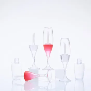 8 мл празен прозрачен розов тубичка за блясък за устни във форма на чаши за вино, 50 бр.