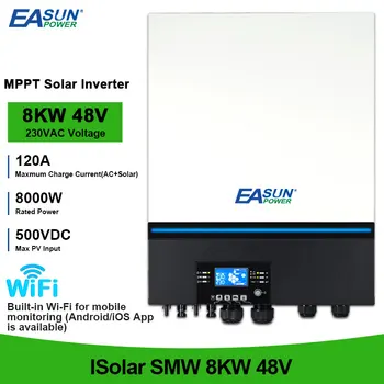 8000 W 230 48 MPPT Soalr Инвертор 50 Hz/60 Hz 500vdc Фотоелектричния Вход 120A Слънчево Зарядно Устройство С Поддръжка на WIFI Литиева батерия BMS