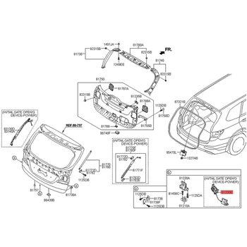 81230-B8100 Детайли с ключалка ключалка на задната врата на автомобила Hyundai Santa Fe 2013-2018 Монтаж на захранващ блок на бравата на багажника в събирането на