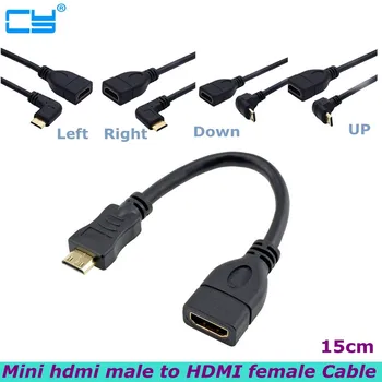 90-Градусов Мини-HDMI-съвместим конвертор между мъжете и HDMI-съвместим Женски OTG кабел 1080P, подходящ за цифров фотоапарат, видео Камера