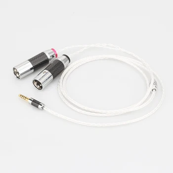 Audiocrast Висококачествени HIFI 8 Ядра OCC Посеребренный 4,4 мм Балансирана Двойна 2x 3pin Балансиран XLR Мъжки аудио кабел-Адаптер