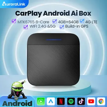 AuroraLink CarPlay Ai Box Безжичен CarPlay Безжичен Android авточасти За Audi Benz Mazda Toyota За Netflix, YouTube 4G LTE GPS