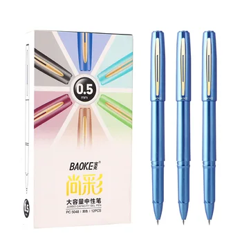 BAOKE PC5048 0,5 мм, цветни гел писалка с голям капацитет, 12 бр.