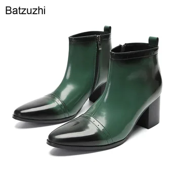 Batzuzhi/2023/ Нови Елегантни мъжки обувки на висок ток 7 см, Мъжки къси Кожени обувки, Мъжка Мода част, Сватбени мъжки обувки, US6-12!
