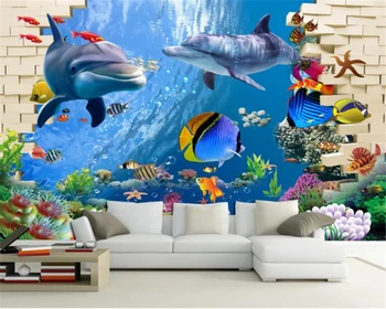 beibehang Копринени тъканни тапети 3D Подводен свят Мечта Подводен свят Фон стенописи papel de parede 3d тапети