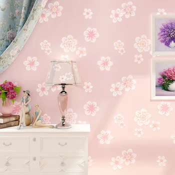 beibehang розови градински цветя 3D нетъкан тапет детска стая-Фон за спалня на Принцеса papel de parede para quarto