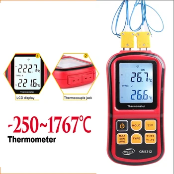 BENETECH професионален измерване на температурата, дигитален измервателен инструмент, ръчно измерване на температура, термометри, контролер, датчик за