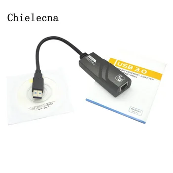 Chielecna Ново Записване, Подключаемая до 10/100/1000 Mbps Мрежова карта адаптер Gigabit Ethernet RJ-45 на USB 3.0 за ipad Едро