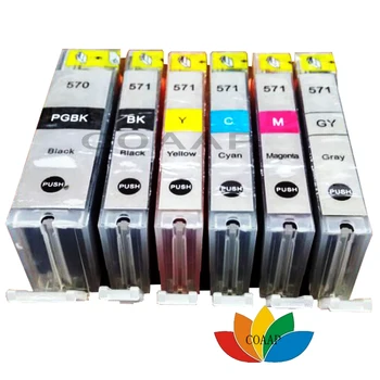 COAAP Съвместима касета с мастило за принтер canon Pixma TS8050 TS8051 TS8052 TS8053 pgi570 BK CLI571 BK/C/M/Y/GY 6 бр.