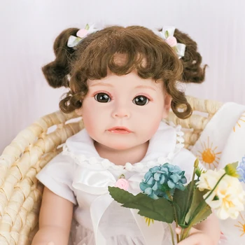 CUAIBB Реалистична Кукла Reborn Bady, Силиконова Кукла За Цялото Тяло, Bebe, Новородено Момиче, Реалистична Мека На Допир, 3D Кукла С Рисувани на Кожата, С Соской