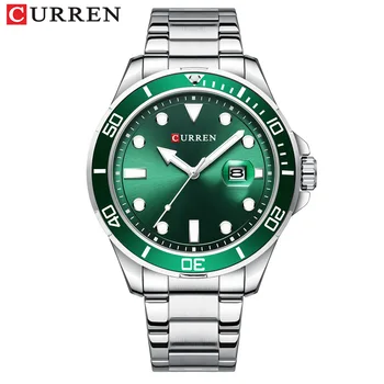 Curren 8388 мъжки часовник, водоустойчив кварцов часовник с метална каишка, бизнес и ежедневни мъжки часовник с календар
