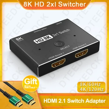 DteeDck 2 В 1 от HDMI-Съвместим адаптер 2.1 Switch 8K @ 60Hz 4K @ 120Hz Високоскоростен Насочени Конвертор 48 gbps За Xbox PS5