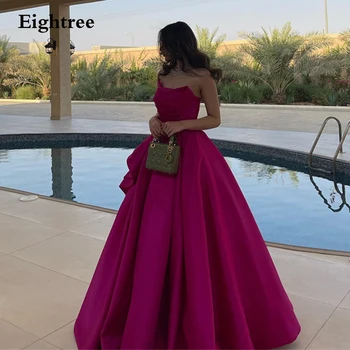 Eighree Реколта рокли за бала в Саудитска Арабия фуксия, вечерни рокли без презрамки, официални рокли 2022, дълги вечерни рокли за тържествени случаи