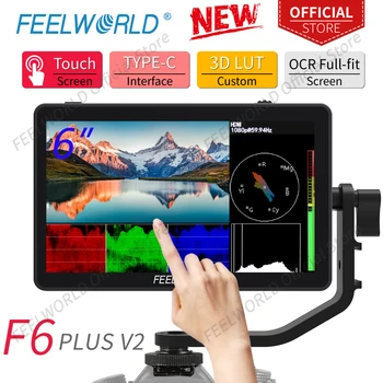 FEELWORLD F6 PLUS V2 6-Инчов Фотоапарат DSLR Поле Монитор 3D LUT Сензорен Екран IPS FHD 1920x1080 Помощ в фокусиране видео Поддръжка на 4K, HDMI