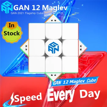 GAN 12 Maglev UV Магически Куб 3x3x3 Кубчета Без Етикети Професионален Gan12 M Leap Магнитен Cubo Magico GAN12 Пъзел с магнитна Висулка