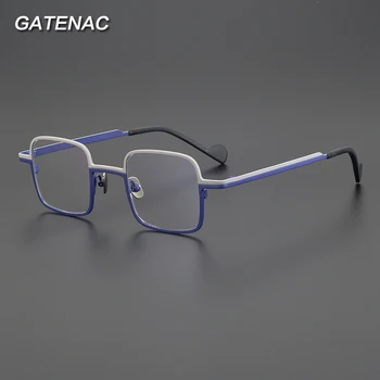 Gatenac Vintage Слънчеви Очила От Чист Титан В Рамките Мъжки 2023 Нови Очила По Рецепта Женски Луксозни Дизайнерски Оптични Очила За Късогледство