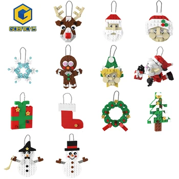 Gobricks Коледна Серия От Спирането На Блоковете На Снежен Човек Човечето Човече Дядо Коледа Венец Тухли Играчки За Деца Коледен Подарък