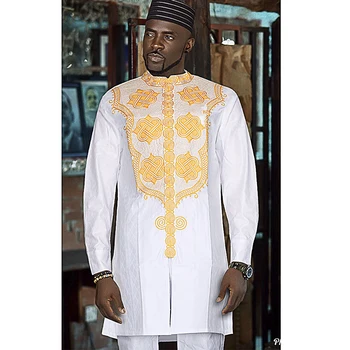 H & D, нова африканска облекло за мъже, традиционни дрехи с бродерия, комплект от 2 теми, топ, панталон, Базен, мюсюлманска сватба парти, дашики